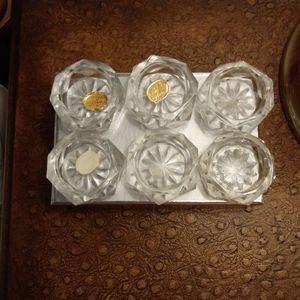 Vintage cut glass salt cellars